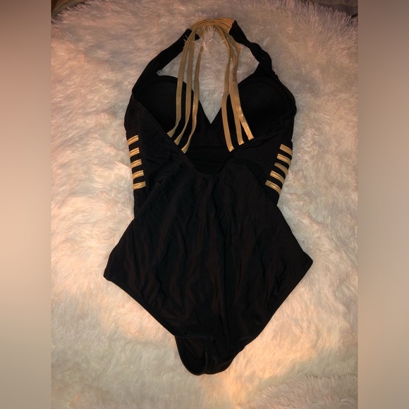 VENUS Lascana Black and Gold One-Piece Swimsuit - Picture 11 of 13